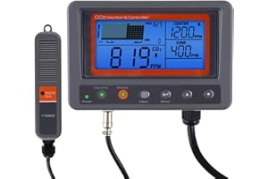 DANOPLUS CO2 Controller Kohlendioxidregler CO2-Messgerät Monitor Tag und Nacht Relais Funktion, NDIR CO2 Sensor für Gewächshaus, Wachstumsräume, Fabrik, Zuhause, Büro