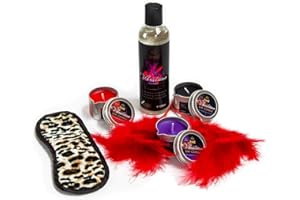 VIBRATISSIMO S/M set de vela con lubricante, venda para los ojos y pluma | velas de cera de baja fusión 3 colores | vela de goteo para juegos eróticos | vela de masaje sin olor | set SM para parejas