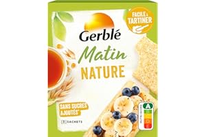 Gerblé Tartines Nature – Sans Gluten, À la Farine Complète d’Avoine, Sans Sucres Ajoutés – Tartines Croustillantes pour le Matin, 125 g