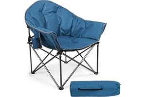 ‎HIGH POINT SPORTS HIGH POINT SPORTS Campingstuhl Moonchair XXL Faltbar Campingsessel Klappbar Rund bis 150 kg Campingstühle Tragbar Klappstuhl mit Getränkehalter für Indoor Outdoor Camping Garten