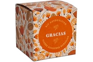 Díselo con Flores – Gracias | Kit Autocultivo de Flores Silvestres Naranjas | Regalo Original, Artesano y Emocional | Caléndula, Pimpinela Escarlata y Clavel Moro | Resetea