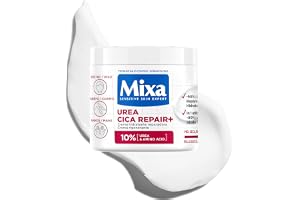 Mixa Urea Cica Repair+ kroppskräm för mycket torr hud med 10% [Urea + Panthenol]. Mjuk, minskar grovhet och lugn, lämplig för känslig hud 400 ml.
