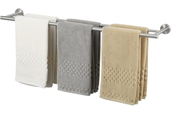 KES Double Porte-Serviettes Murale Porte Serviette Salle de Bain Acier Inoxydable SUS304 Accroche Serviette Douche 90CM Brossé, A2001S90-2