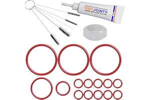 1001JOINTS KIT 16 JOINTS ENTRETIEN RÉSERVOIR D'EAU FLOWMETER DÉBITMÈTRE THERMOBLOCK GROUPE D'INFUSION TUYAU MACHINE A CAFÉ REMPLACEMENT COMPATIBLE AVEC DELONGHI EABI EAM ECA ESAM PHILIPS HD5720 AEG CAFFE ETC…