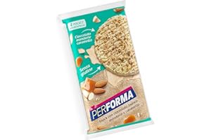 Pesoforma GALLETTE CON CIOCCOLATO BIANCO MANDORLE E CARAMELLO, Gallette di mais ottimali come snack, Senza glutine, A basso contenuto di sale, Solo 81 calorie, Confezione da 8 gallette