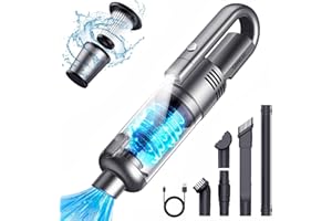 SIMWAL Odkurzacz ręczny, 9500PA odkurzacz ręczny bezprzewodowy 120W Mini Odkurzacz Ręczny Potężny Odkurzacz Samochodowy Bezprzewodowy Przenośny ręczny odkurzacz z oświetleniem LED do domowego biura