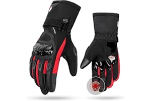 KEMIMOTO Gants de Moto Hiver Homologués, Gants à Trois Doigts Écran Tactile Imperméable, Protection Legère et Chaude, VTT, Activités en Plein air Femme et Homme Gants Tactiques