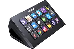 SOOMFON Stream Controller, Production Console Deck 15 Teclas Macro, Stream Control Deck Activa acciones en Twitch, YouTube, PS y otras aplicaciones, Studio Controll Deck Compatible con IOS/Windows