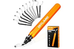 DIYLAND Hand Deburring Tool Kit with Metal Handle+10 Extra HSS(Steel) Blades in 4 Modes 360 Degree Rotatable Pen Deburring Cutter Burr Remover for Copper Pipes, 3D Printing, Plastics, Resin Art, Wood