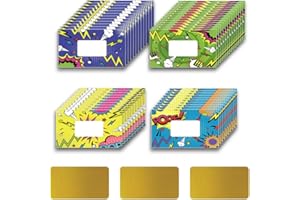 PLIGREAT 120 Pièces Série De Bandes Dessinées Cartes À Gratter Autocollants, Chèques-Cadeaux Vierges Cartes À Gratter DIY Prix À Gratter pour Étudiants Fournitures D’Enseignant