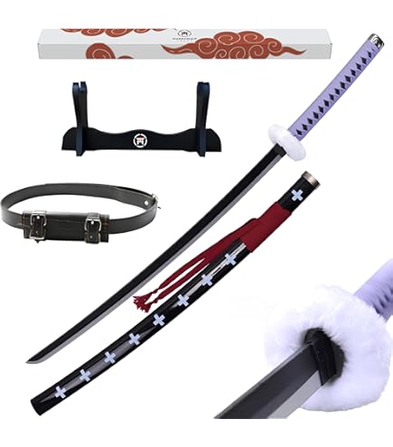 FÉENOMENN Katana One Piece Pack Zoro 2 Swords (WADO ICHIMONJI, ENMA) - Wooden Blade - Japanese Standard Included FÉENOMENN Katana One Piece Pack Zoro 2 Swords (WADO ICHIMONJI, ENMA) - Wooden Blade - Japanese Standard Included
