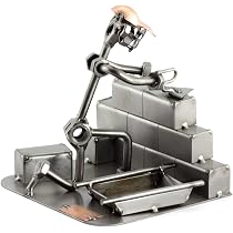 Steelman24 I Omini di Viti Motocross I Idee Regalo Originale I Soprammobili in Metallo I Modellino