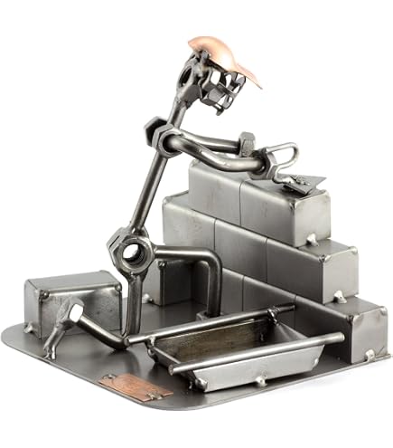 Steelman24 I Omini di Viti Saldatore con Organizer per Ufficio I Idee Regalo Originale I Soprammobili in Metallo I Modellino