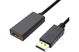 DisplayPort to HDMI Adapter 4K 30HZ, dp hdmi adapter Cableader Gold-plated displayport male to HDMI Female converter with Audio