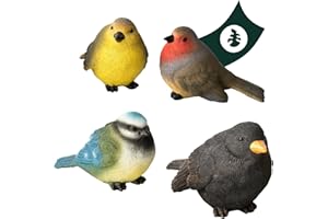 ‎VERDOBA VERDOBA - Garten Dekoration 4 Vögel - Deko Figuren aus Kunstharz (Polyresin) für Balkon, Garten, Wintergaren, Teich - Gartendeko