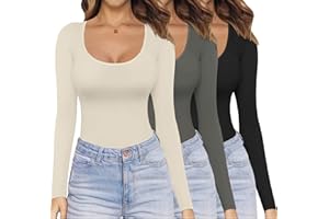 Ekouaer Camiseta Termica Mujer Cuello Redondo Invierno Base Layer Top S-XXL