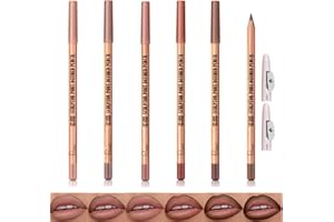 TEEROVA 6 Colors Matte Lip Liner Set, High Pigmented Silky Smooth Lip Liner Pencil, Waterproof Long Lasting Lip Contour Lipliner (Set B 6 PCS)