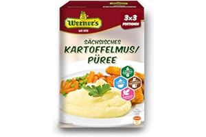 Werner´s Saxon Potato Puree, 3 x 3 Servings, 6 Packs per Box, Gluten Free, Lactose Free, No Dyes, No Added Flavours, Microwave Safe
