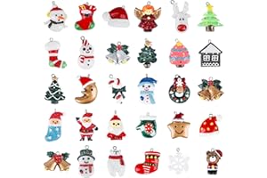 Fadcaer Mini ozdoby świąteczne, 30 szt. miniaturowe ozdoby z żywicy, zestaw ozdób choinkowych do breloka do wisiorków ozdób bożonarodzeniowych, prezenty urodzinowe