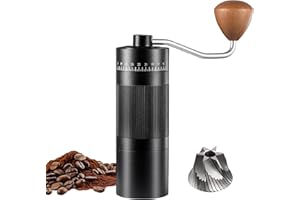 ZOELELE Macina Caffè Manuale, Coffee Grinder con Meccanismo Conico con 50 Impostazioni di Macinatura Regolabili Macinacaffè Espresso Senza Plastica con Manico Legno per Uso Domestico in ufficio e in viaggio