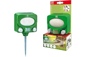 SWISSINNO Solar Ultrasonic Animal Repeller with Motion Detector and Ultrasonic Repellent for Cats, Dogs, Martens, Rabbits and other animals: x 1