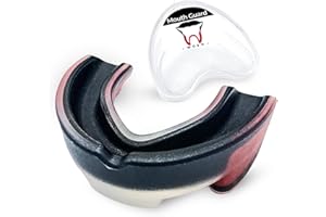 WOSO Adults and Junior Mouth Guard, Gum Shield with Case, Slim Fit Professional Mouthguards for Football, Hockey, Wrestling Rugby, Martial Arts, Boxing, MMA, Judo, Karate (Balck+Red (2))