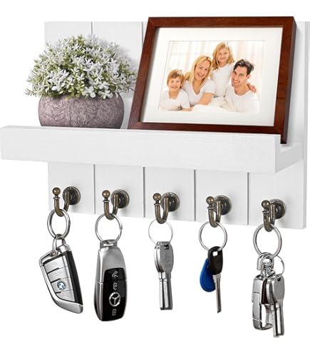 Cer-Plast Schlüsselkasten Aus Holz Vintage - Wandorganizer Mit 7 Haken