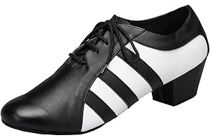 MINITOO Mens Boys Lace-up Comfortable Latin Salsa Ballroom Dance Shoes
