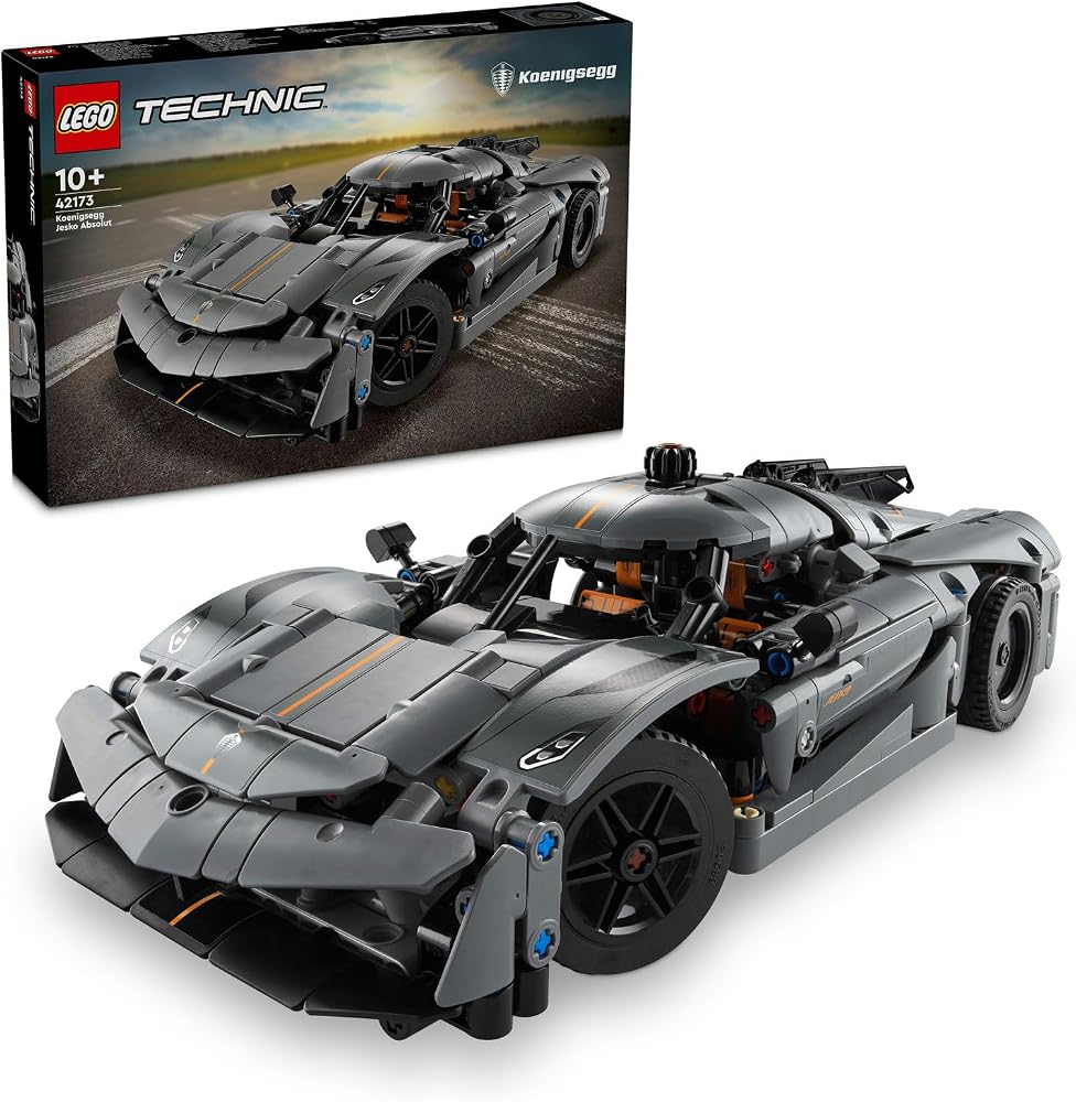 LEGO Technic Koenigsegg Jesko Absolut Gri Hiper Araba 42173 | 10 Yaş ve Üzeri Çocuklar için Orijinal Detaylar İçeren Oyuncak Yapım Seti, Doğum Günü Hediyesi Fikri (801 Parça)