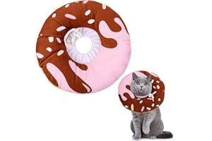Xinzistar Halskrause Katzen Weich Halsband Soft Leckschutz Katze Schutzkragen Katze Anti Biss Safety Einstellbarer Schützender Katzenkragen für Katzen Hunde Welpen Kätzchen(Schokoladen Donut,S)