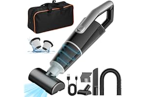 LUOCAI Handheld Vacuum Cleaner Cordless 8000Pa Powerful Car Hoover Light Weight Portable USB Fast Charge with 4 Nozzels 3 Washable HEPA Fliters for Car Home Cleaning Pets Hair