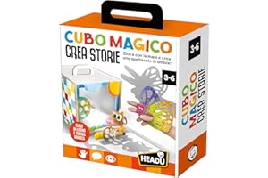 HEADU - Cubo Magico Crea Storie - Crea E Proietta Il Tuo Spettacolo | Divertiti a Creare Storie e Proiettarlo con Le Ombre, Gioco Bambini 3 4 5 6 Anni, Regalo Bambino, Regalo Bambina, Made In Italy