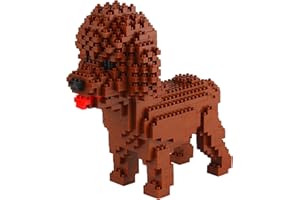 Larcele Micro cane mattoncini da costruzione giocattolo mattoni per animali domestici, 950 pezzi KLJM-02 (barboncino marrone) riutilizzabili