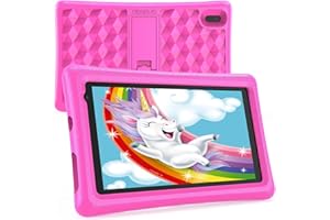 BENEVE Kids Tablets 7 inch HD Display Android Tablet for Kids Toddler Tablet Kids Edition Tablet with WiFi Bluetooth Dual Camera Childrens Tablets 2GB + 32GB Parental Control,Google Play Store(Pink)