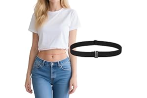 VONMELLI Invisibile Cintura Elastica Donna Regolabile Cintura Donna con No Show Fibbia Piatta per Jeans, Pantaloni e Abiti