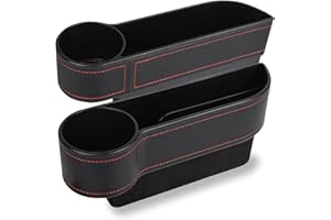 ZYWQ 2 Pack Car Seat Gap Filler Organizer, Automotive Front Seat Storage with Cup Holder, Auto Console Side Extra Storage Boxes - Passenger & Driver Side