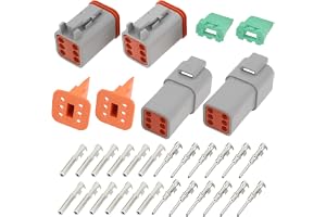 ECSiNG 2 set 6-stifts vattentät elektrisk kopplingssats DT04-6P DT06-6S kompatibel med Deutsch kompatibel med DT-serien 6P bilförseglad plugg