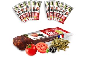 Gourmiz barres de fruits protéinées - 12 x 40gr (20% de protéines), barre protéinée énergétique bio, tomates, olives, graines de courge, snacks vegan, proteine & sans gluten, protein bar