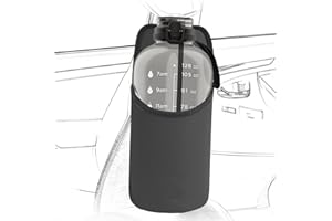 Linkidea portabottiglie laterale extra large per sedile auto, compatibile con EYQ 128 oz e Hydracy 78 oz, borsa porta bicchiere da appendere con tasca in rete, Grigio