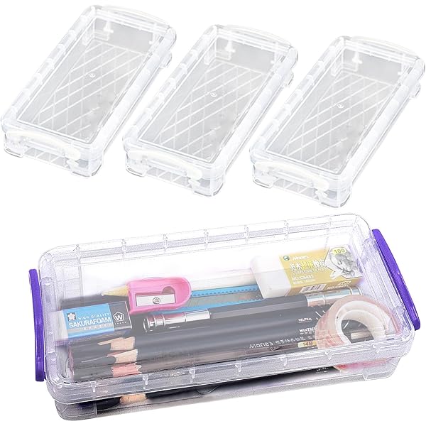 6 Astucci Trasparenti Per Esami In PVC Con Cerniera | 22x12 Cm Per Scuola E Ufficio