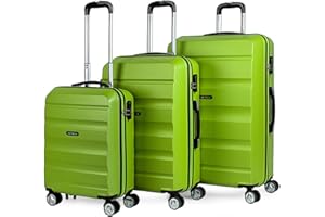 ITACA - Maletas de Viaje Juego Maletas 4 Ruedas - Juego de Maletas de Viaje - Juego Maletas de Viaje Ligeras. Candado de combinacion, Pistacho