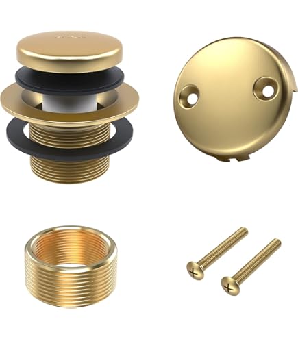 Kingston Brass Easy Touch Toe-Tap Tub Drain Kit – Polished Chrome – Fits 1-1/2" Or 1-3/8" Drain Shoes – Zinc & ABS