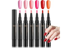 AYBUY Set med 6 st nagellackspennor, snabbtorkande nagellackspennor, 5 ml nagellackspennor för naglar, gelnagellack, långvarig nagelkonstmarkörer, lacktillbehör (röd serie)