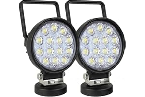 Willpower 2 Pcs Spot Phare de Travail LED, 4 Pouces 42W avec Base magnétique Feux LED, Barre Lumineuse de Travail pour 4x4 Voiture Camion SUV Bateau Camping