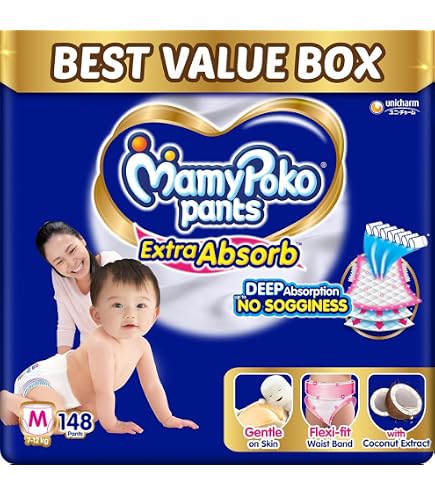 まみい Buy MamyPoko Pants Extra Absorb Baby Diapers, Medium (M size) | 7