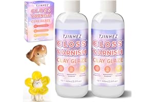 TJINHEZ Air Dry Clay Glaze & Polymer Clay Varnish - 200ml Gloss Clay Sealant, Waterproof & Scratch Resistant Clay Glaze for Air Dry Clay Prevents Cracking, Wear & Enhances Gloss for Pottery & Sculptures