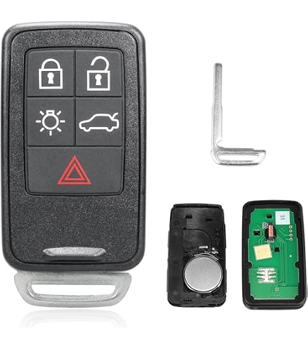 Guscio Portachiavi Volvo 5 Pulsanti Con Lama Non Tagliata | Custodia Di Ricambio Per V40 V60 XC60 S80