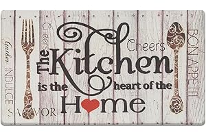 RECYCO PVC Kitchen Mats 44X76cm,Non Slip Waterproof Kitchen Floor Mats,Anti-Fatigue Kitchen Rugs Washable Cushioned Kitchen Runner Rug for Home & Office,Home