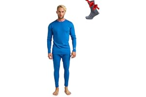 Merino.tech 100% Merino Unterwäsche Herren Set - Leicht, Mittelgewicht, Thermounterwäsche Merinowolle, Langarm Shirt und Hose + Wandersocken aus Merinowolle