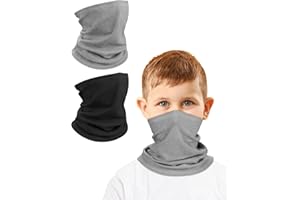 Kiiwah Szalik dla dzieci, 2 sztuki, zimowy komin, ocieplacz na szyję, wielofunkcyjny szal dla chłopców i dziewcząt, wiatroszczelny, ciepły, oddychający, do jazdy na nartach, jazdy na rowerze